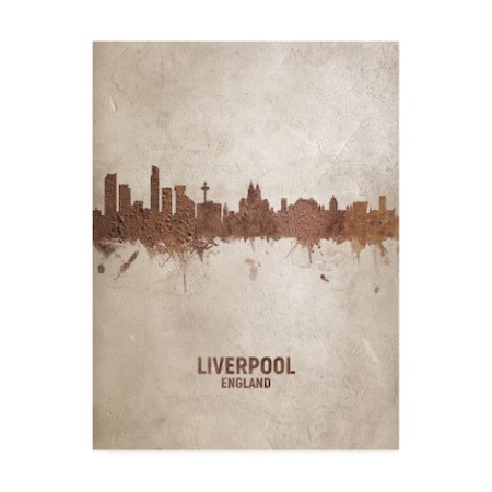 Michael Tompsett 'Liverpool England Rust Skyline' Canvas Art,35x47